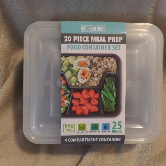 Madison York 20 Piece Meal Prep Food Container Set – New - Picture 1 of 5